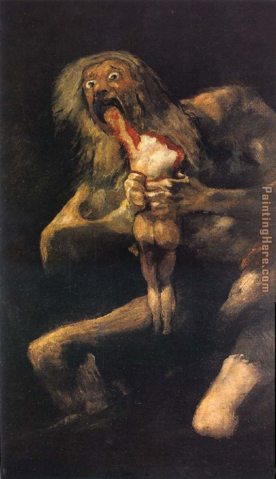Saturn devouring his young painting - Francisco de Goya Saturn devouring his young art painting